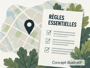 Carte illustrée et liste de vérification des règles essentielles